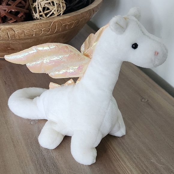 🐉 Ty Beanie Baby “Magic” the White Dragon – 1995 Vintage Plush, No Tags - Picture 9 of 14